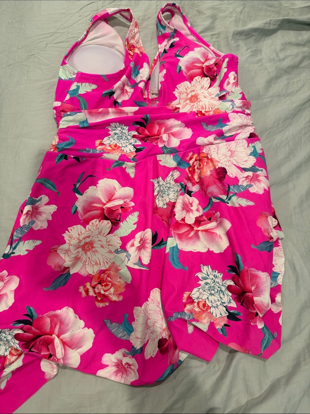 torrid Hot Pink Floral Swim Top - Picture 4 of 5